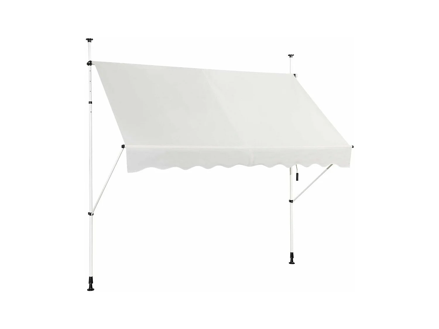 Klemluifel, 200 cm breed, balkonluifel zonder boren, uv-bestendig, in hoogte verstelbaar,luifel met handslinger, zonneluifel,beigeZB33759