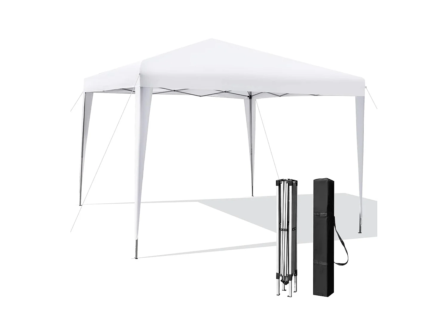 3x3m pop-up paviljoen, opvouwbaar, tuintent, in hoogte verstelbaar, waterdicht, tuinpaviljoen met draagtas, voor tuin, strand,terras (wit)ZB32016