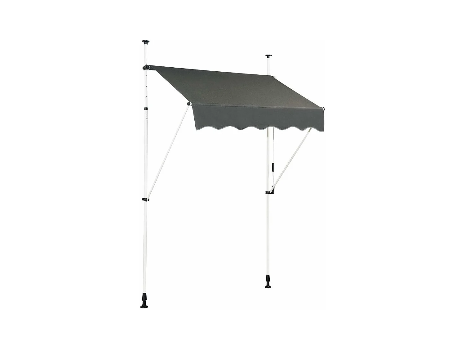 Klemluifel, 150 cm breed, balkonluifel zonder boren, uv-bestendig, in hoogte verstelbaar,luifel met handslinger, zonneluifel,grijsAB92530