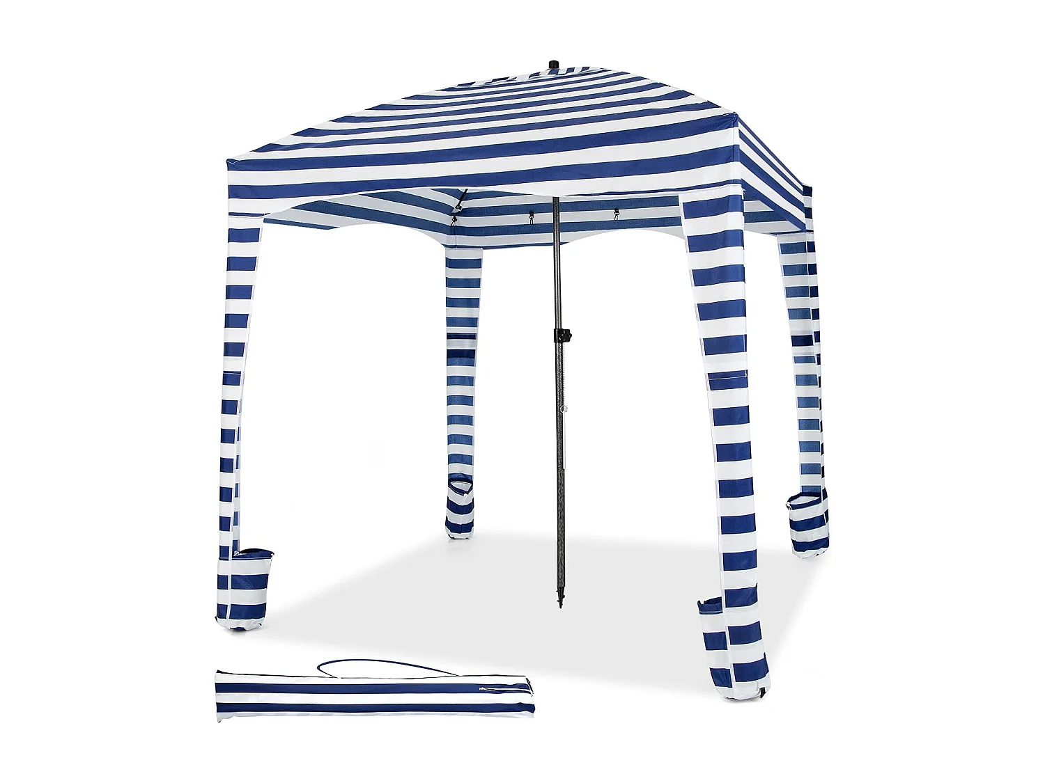 Zonwering met afneembare zijwand, draagbare strandtent met draagtas, outdoor-schaduw voor strand, camping, picknick, 183 x 183 cm ZB33277
