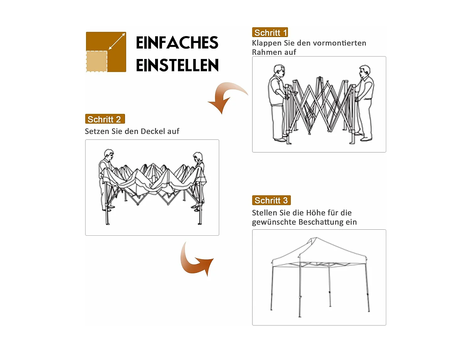 3 x 3 m paviljoen, vouwpaviljoen, winterbestendig, uv-bescherming 50+, in hoogte verstelbaar tuinpaviljoen,voor tuin, bruiloft, feest,AB92870