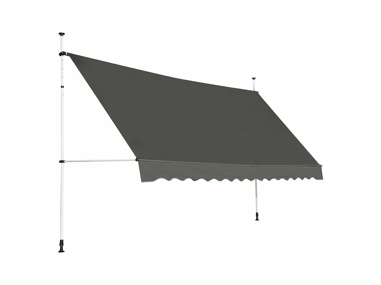 Klemluifel, 400 cm breed, balkonluifel zonder boren, uv-bestendig, in hoogte verstelbaar, luifel met handslinger, zonneluifel,grijsAB92537