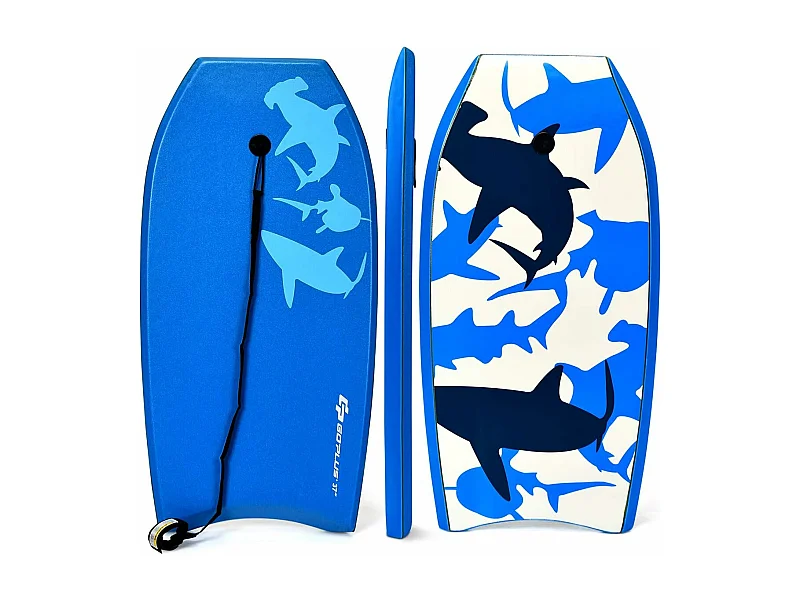 Bodyboard, zwemplank, surfplank, kinderen, surfboard, sup-board, 104 x 52 x 6 cm (blauw)AB5077