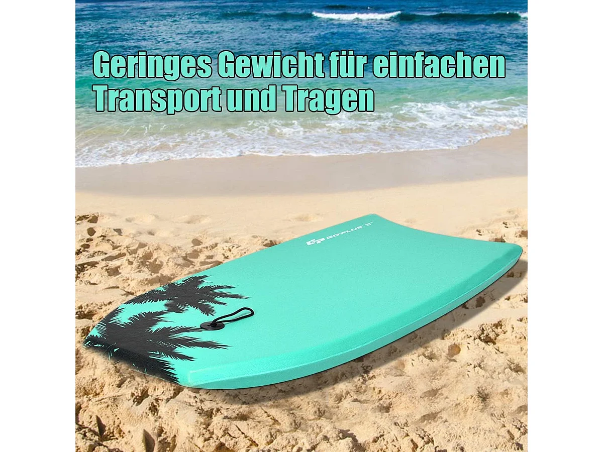 Bodyboard, zwemplank, surfplank, voor kinderen, surfboard, sup-board (94 x 47 x 5,5 cm, groen)AB5078