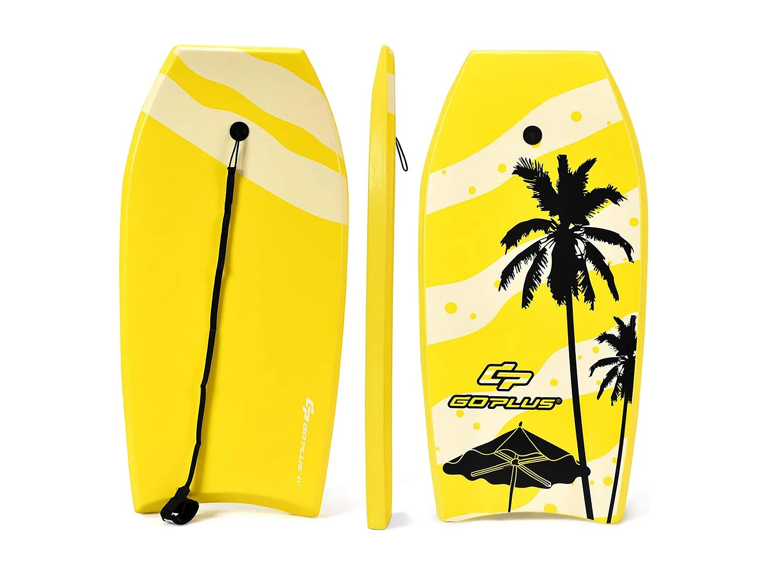 Bodyboard, zwemplank, surfplank, kinderen, surfboard, sup-board, 104 x 52 x 6 cm (geel)AB5065