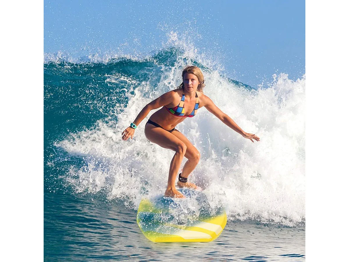 Bodyboard, zwemplank, surfplank, kinderen, surfboard, sup-board, 104 x 52 x 6 cm (geel)AB5065