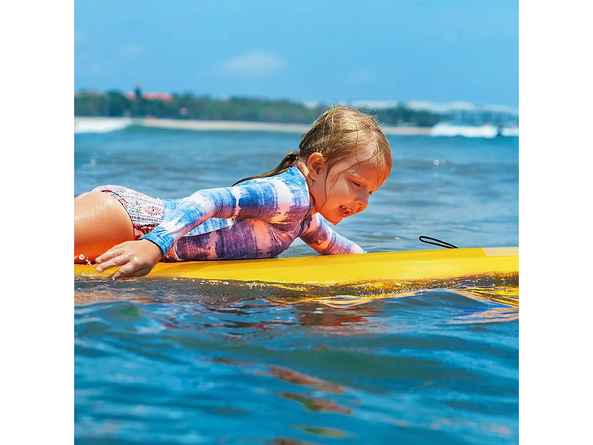 Bodyboard, zwemplank, surfplank, kinderen, surfboard, sup-board, 104 x 52 x 6 cm (geel)AB5065