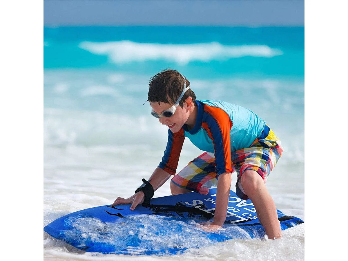 Bodyboard, zwemplank, surfplank, kinderen en volwassenen, surfboard, sup-board 104x51x6cm (blauw en zwart)AB92448