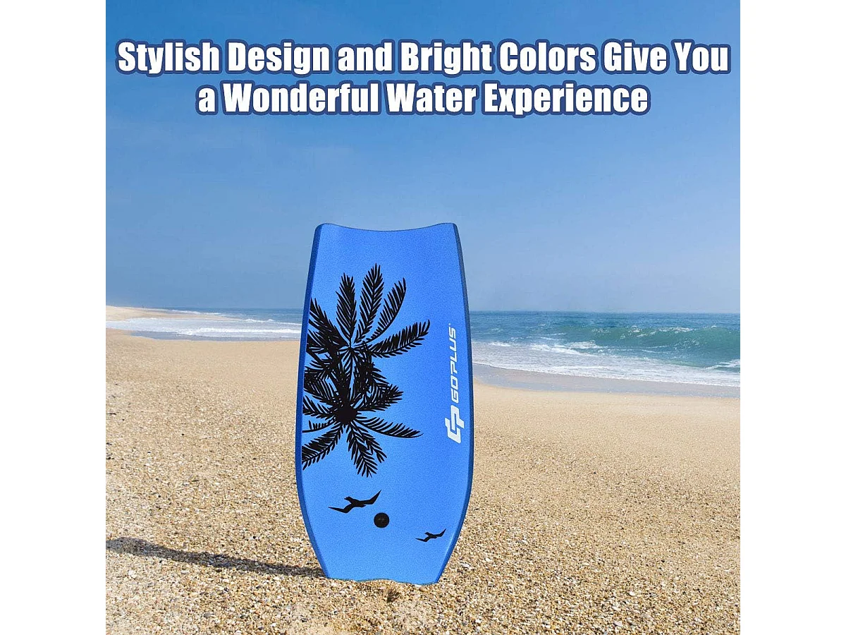 Bodyboard, zwemplank, surfplank, kinderen en volwassenen, surfboard, sup-board 104x51x6cm (blauw en zwart)AB92448