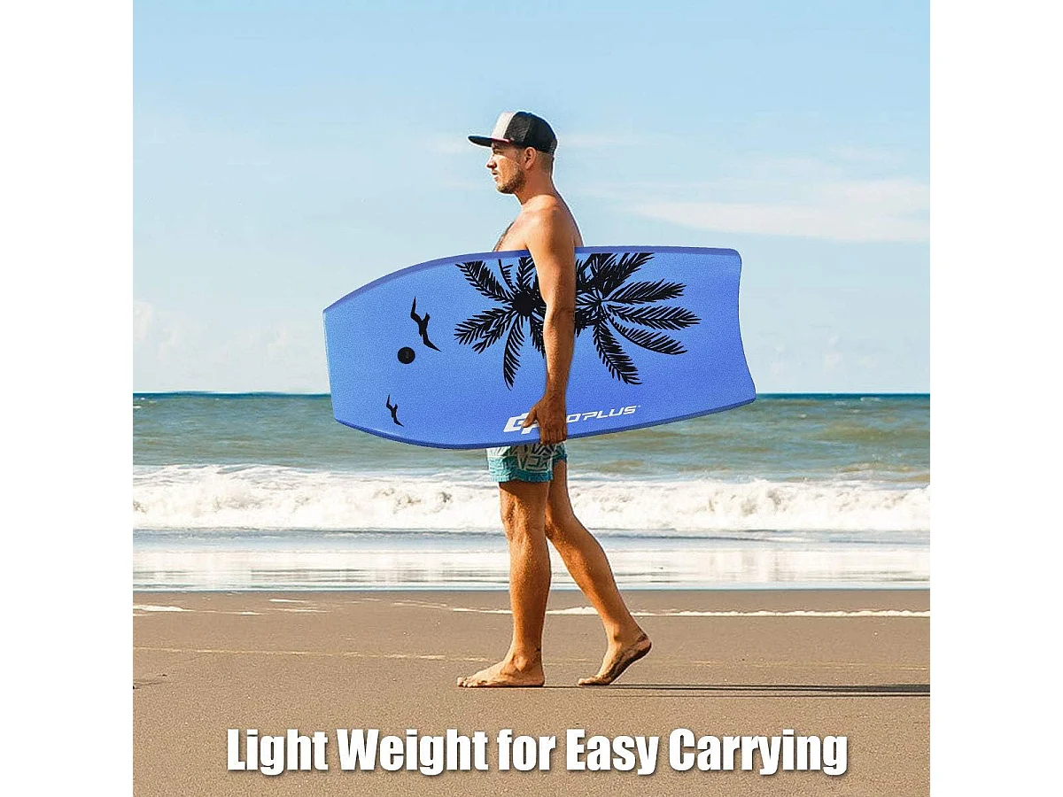 Bodyboard, zwemplank, surfplank, kinderen en volwassenen, surfboard, sup-board 104x51x6cm (blauw en zwart)AB92448