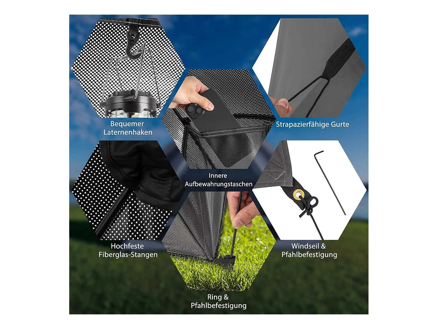 Pop-up tent voor 2-3 personen,360 graden,eenzijdig doorzichtige familietent, campingtent met regenbescherming,voor trekking, kamperenZB33929