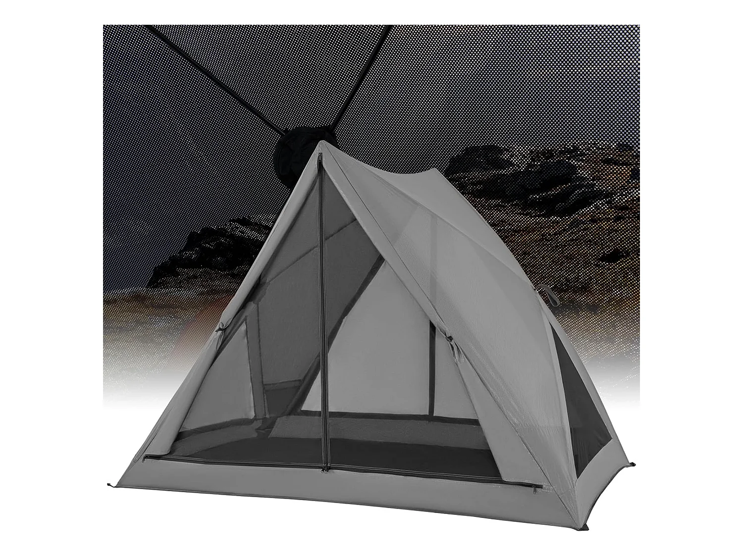 Pop-up tent voor 2-3 personen,360 graden,eenzijdig doorzichtige familietent, campingtent met regenbescherming,voor trekking, kamperenZB33929
