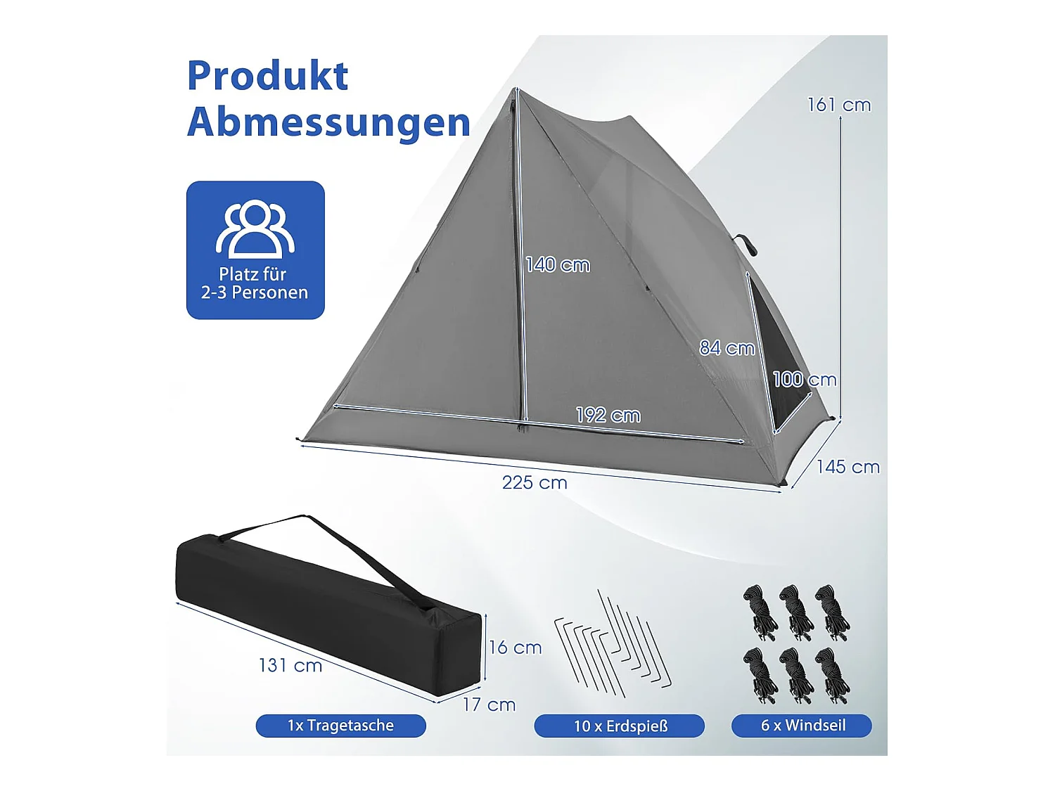 Pop-up tent voor 2-3 personen,360 graden,eenzijdig doorzichtige familietent, campingtent met regenbescherming,voor trekking, kamperenZB33929
