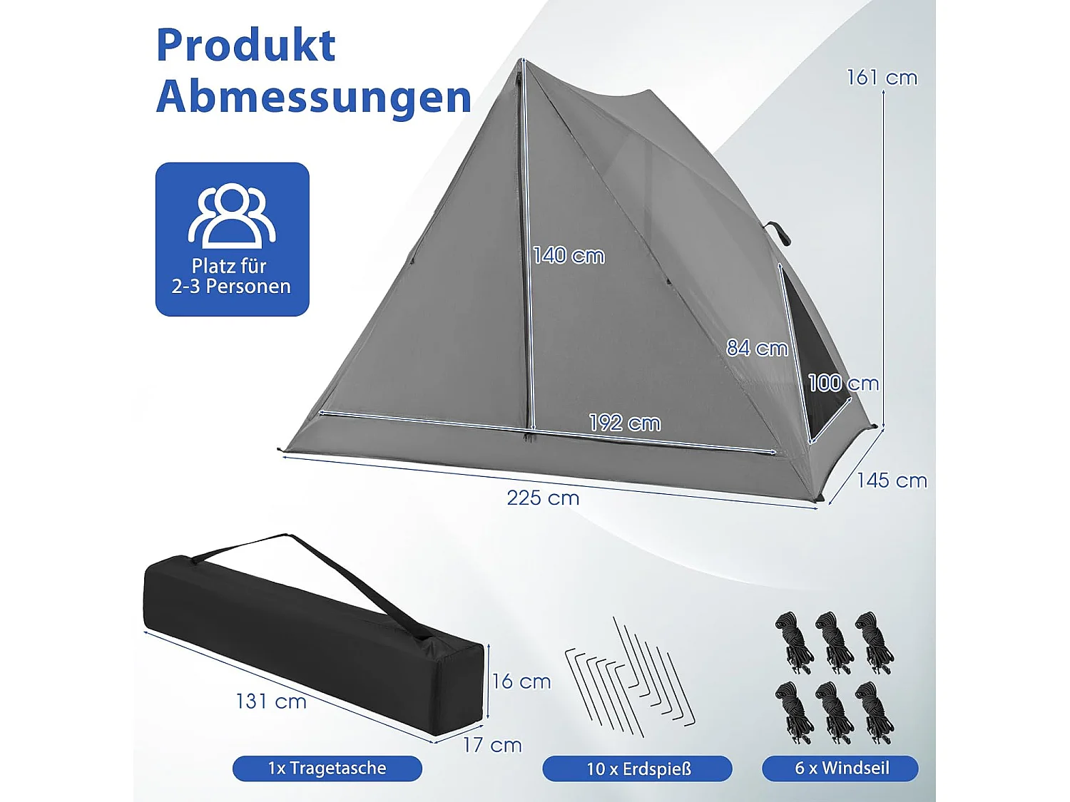Pop-up tent voor 2-3 personen,360 graden,eenzijdig doorzichtige familietent, campingtent met regenbescherming,voor trekking, kamperenZB33929