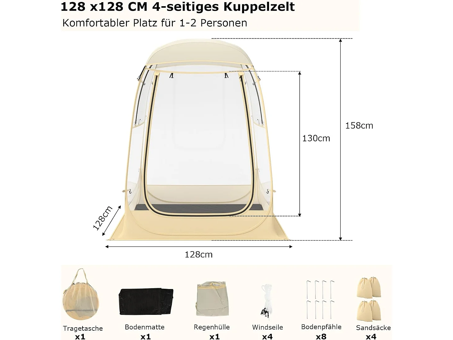 Transparante tent, pop-up tent met dak, opvouwbare sporttent, pvc-tent, outdoor bubbeltent voor sportevenementen, vissen en kamperenZB34298