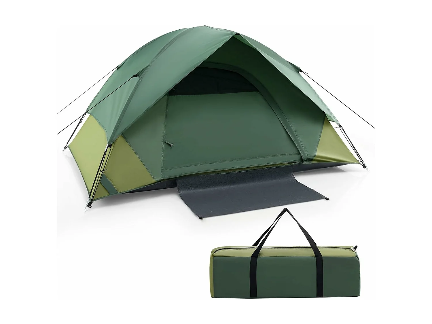 Tent voor 2 personen, ultralichte campingtent met afneembare regenbescherming, koepeltent, kleine verpakkingsmaat voor trekking, kamperen ZB33606