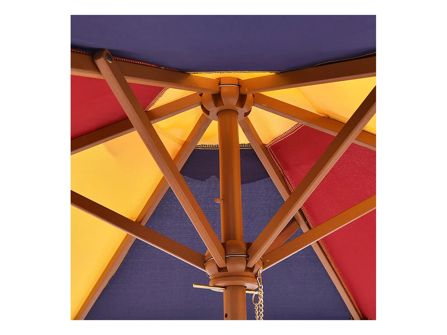 Kinderzitgroep met parasol, kinderzitset van massief hout, picknicktafel, zitgroep buiten, tuinmeubelen voor buiten, kleurrijk