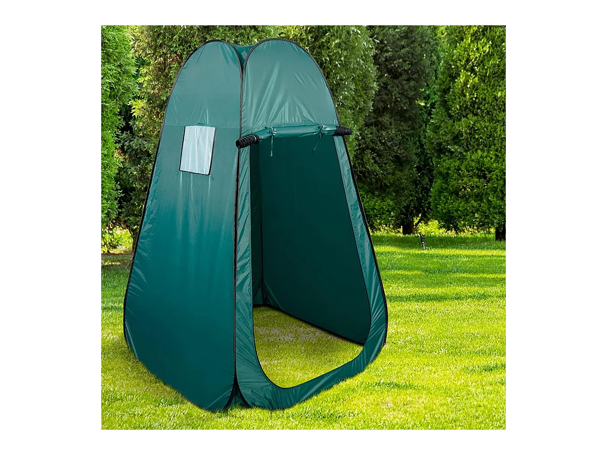 Pop-up Douchetent, toilettent, omkleedtent, bijzettent, campingtent, trekkingtent, strandtent met venster, 190 x 120 x 120 cm (groen) ZB33310