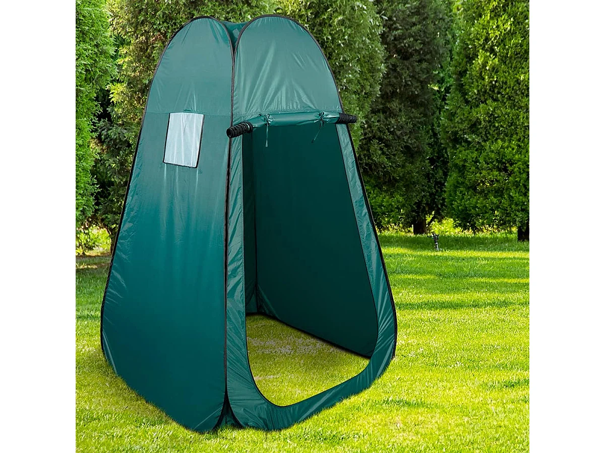 Pop-up Douchetent, toilettent, omkleedtent, bijzettent, campingtent, trekkingtent, strandtent met venster, 190 x 120 x 120 cm (groen) ZB33310