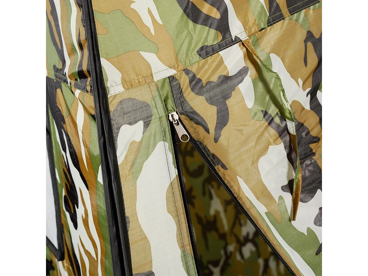 Pop-up Douchetent, toilettent, omkleedtent, bijzettent, campingtent, trekkingtent, strandtent met venster, 190x120x120 cm (camouflage) ZB33310