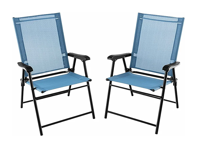 Set van 4 tuinstoelen, klapstoelen met armleuningen, balkonstoelen met weerbestendige stof, terrasstoelen voor tuin, achtertuin en balkon ZB33218