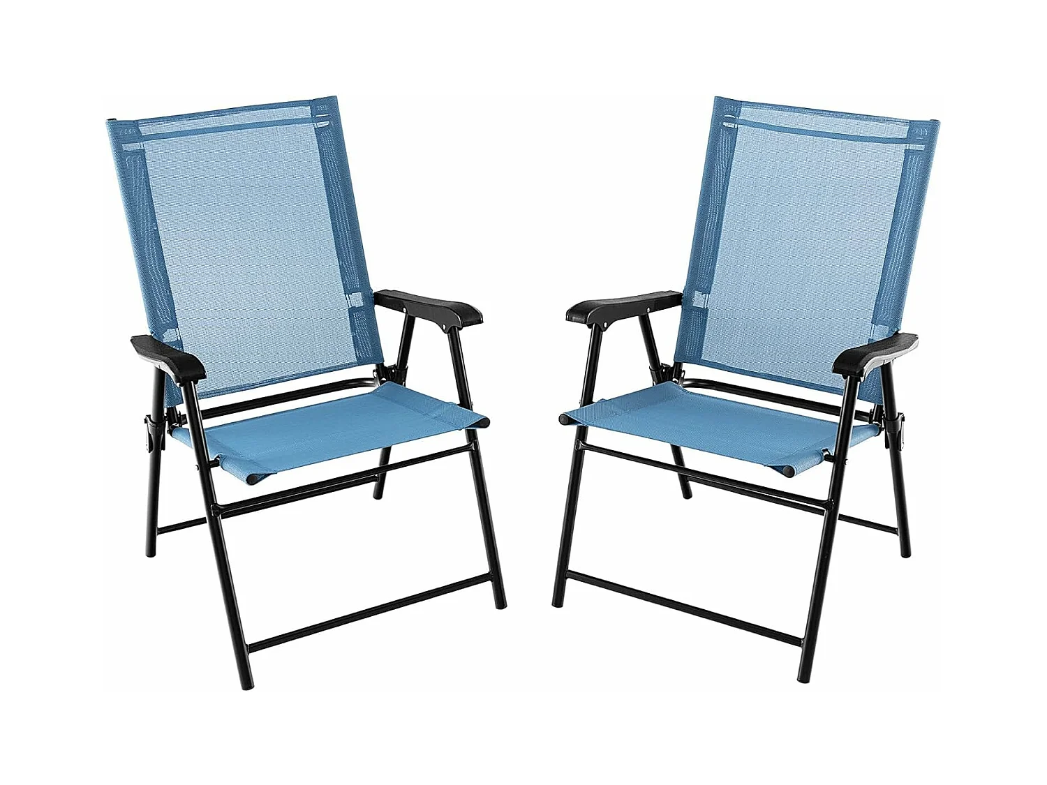 Set van 4 tuinstoelen, klapstoelen met armleuningen, balkonstoelen met weerbestendige stof, terrasstoelen voor tuin, achtertuin en balkon ZB33218