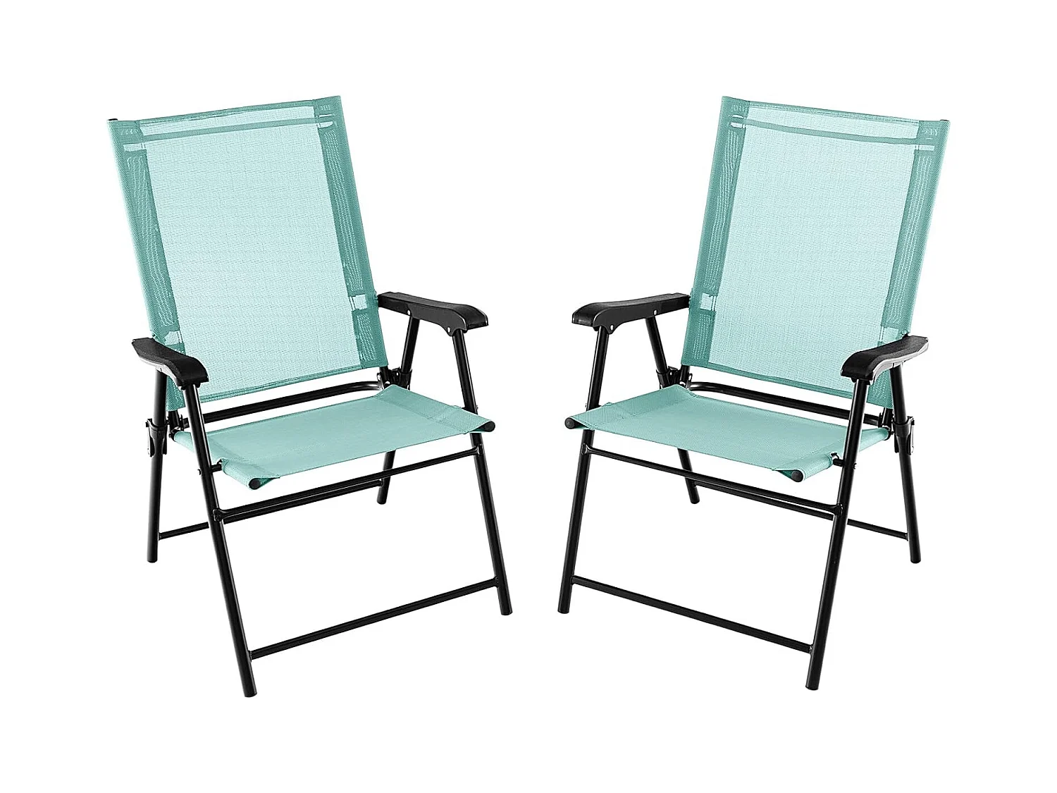 Set van 2 tuinstoelen, klapstoelen met armleuningen, balkonstoelen met weerbestendige stof, terrasstoelen voor tuin, achtertuin en balkon ZB33218