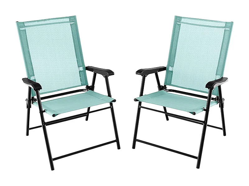 Set van 2 tuinstoelen, klapstoelen met armleuningen, balkonstoelen met weerbestendige stof, terrasstoelen voor tuin, achtertuin en balkon ZB33218