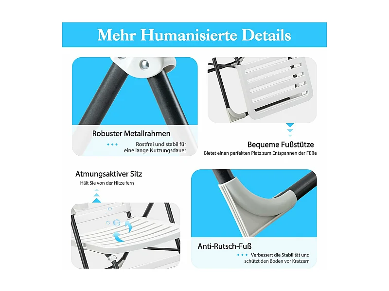 Ligstoel, inklapbare ligstoel met 7-voudig verstelbare rugleuning, weerbestendige relaxstoel met hoge rugleuning, ademend, ligstoel voor achtertuin, balkon ZB32147