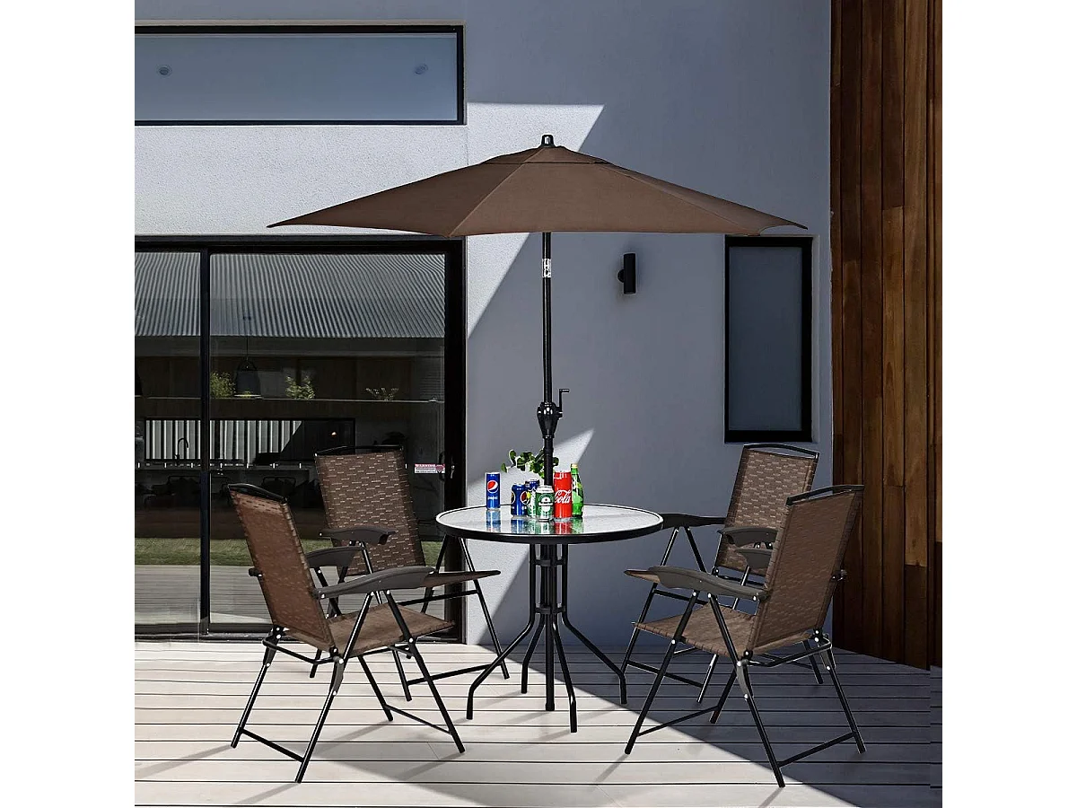 Set van 4 klapstoelen met hoge rugleuning, tuinstoel, klapstoel, terrasstoelen, outdoor, tot 135 kg, in hoogte verstelbaar