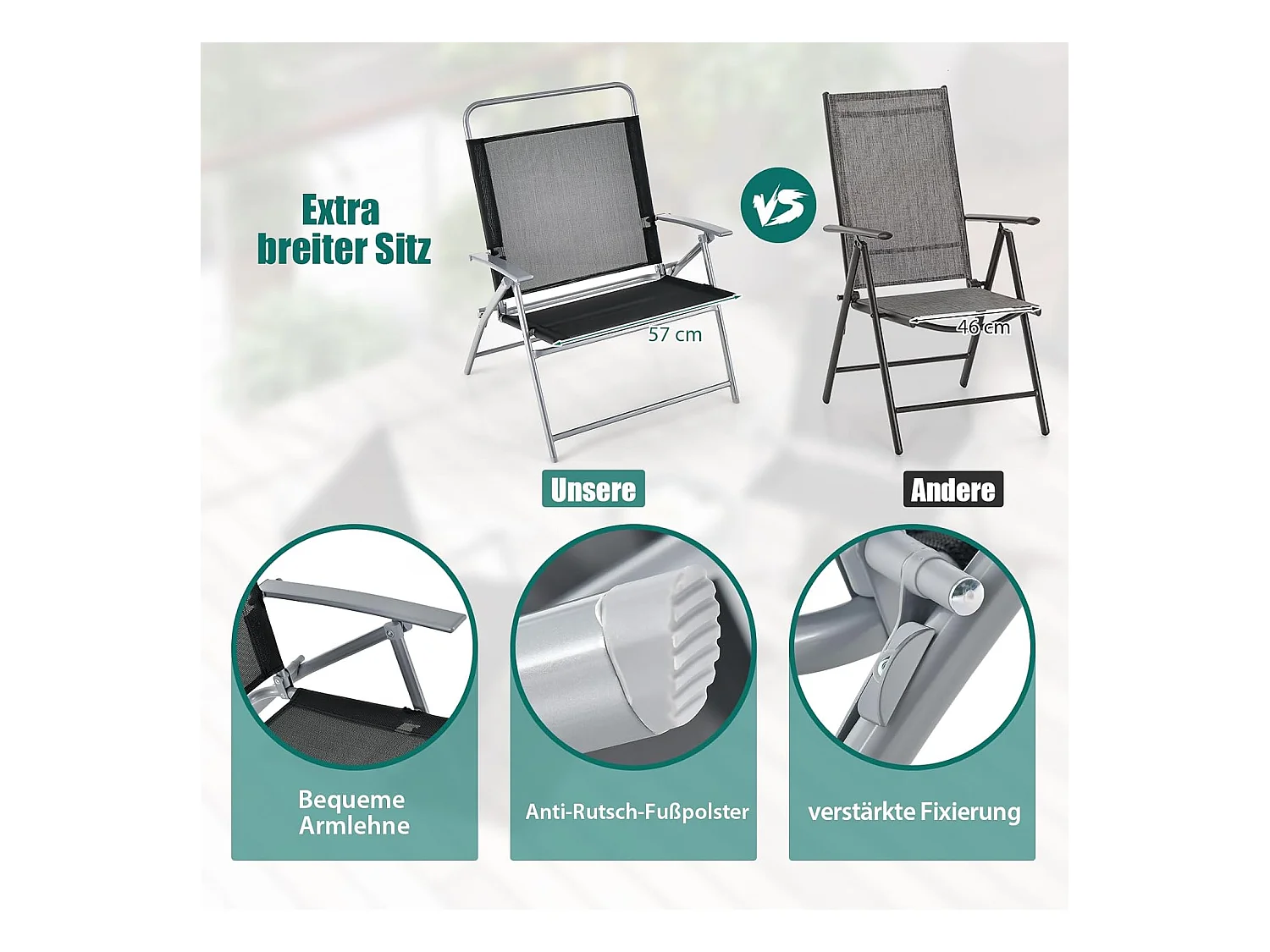 Bistrotafel met 2 stoelen, inklapbare balkonset, 3-delige tuinmeubelset, lage zithoogte, zitgroep, balkonmeubel, tuinmeubelen voor tuin, binnenplaats, balkon