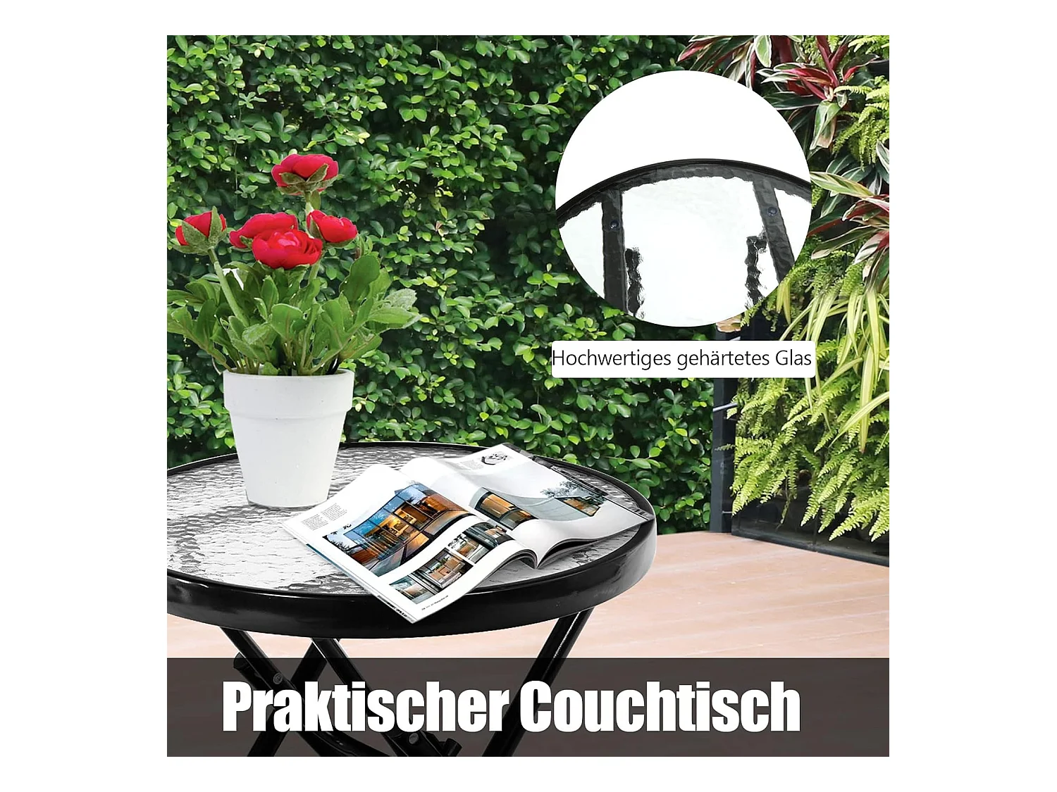 3-delige schommelligstoel, ligstoelen met bijzettafel, tuinligstoel, bistroset, ligstoel voor balkon, camping, tuin (blauw)AB5850