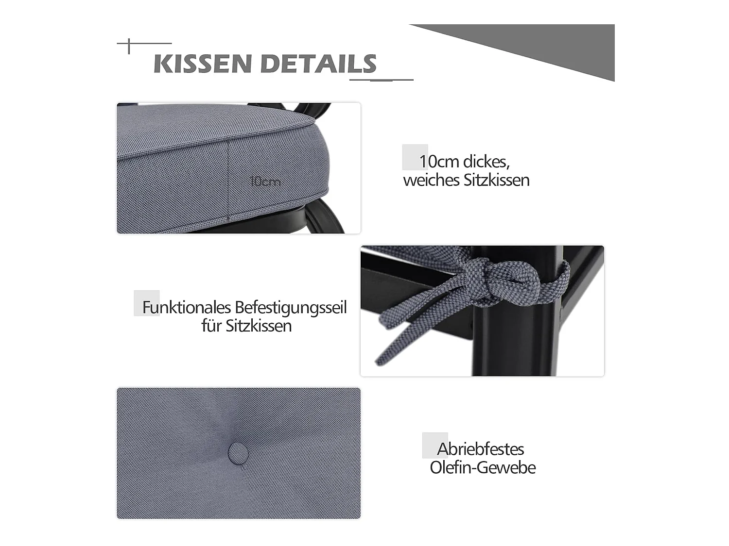 2-zits tuinbank met salontafel, zitbank met kussens, balkonmeubelset, tuinset, balkonset, zitgroep voor tuin, balkon, erf ZB32391