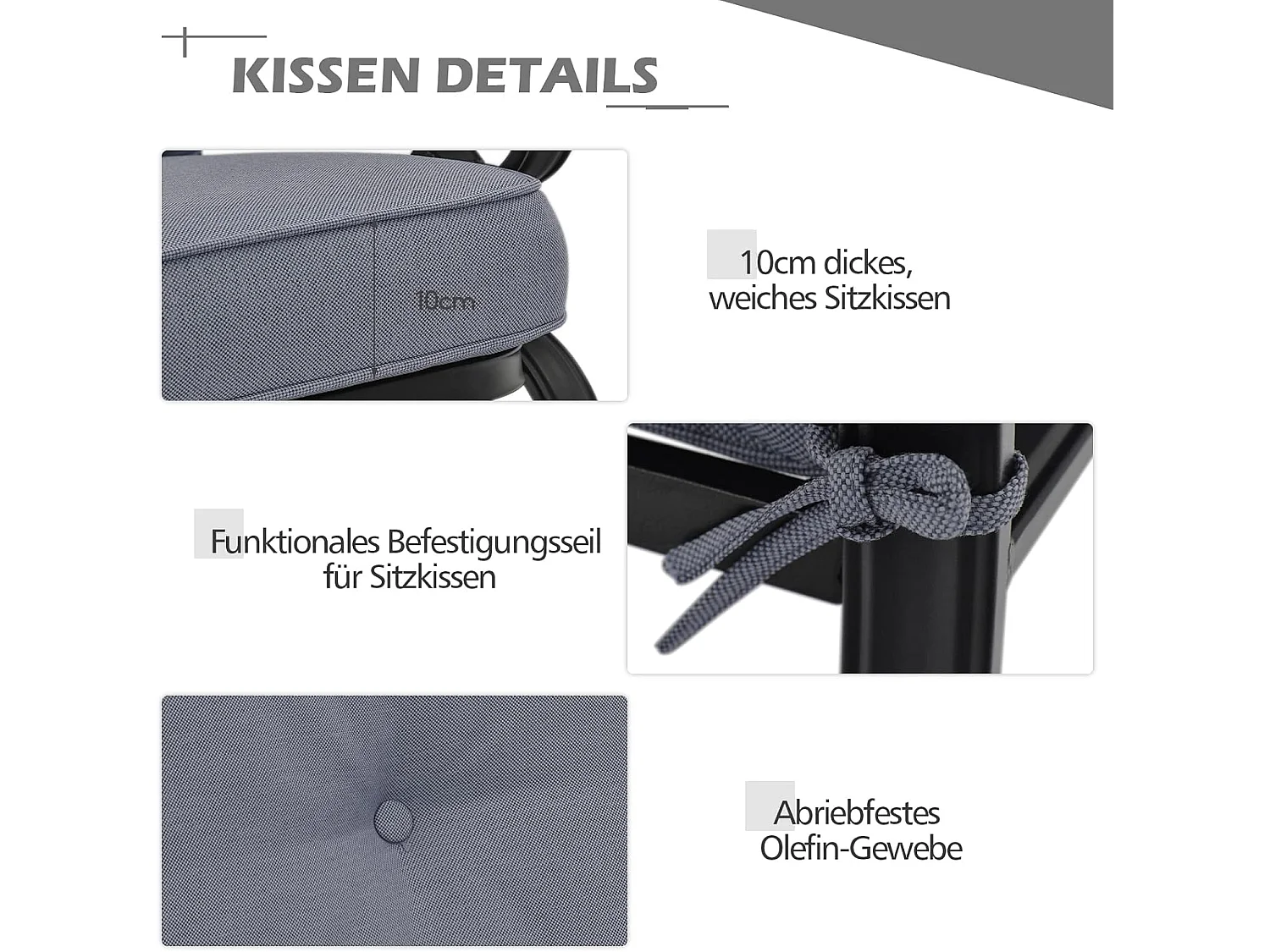 2-zits tuinbank met salontafel, zitbank met kussens, balkonmeubelset, tuinset, balkonset, zitgroep voor tuin, balkon, erf ZB32391