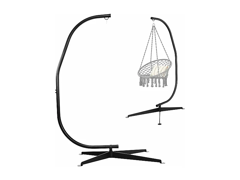 C-vormige hangstoel standaard, 207cm stevige schommel hangstoelstandaard,geschikt voor tieners en volwassenen,buiten, kruisvoet