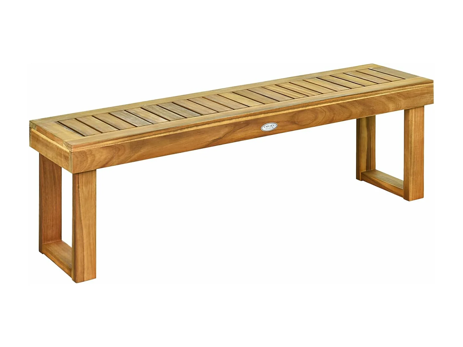 Tuinbank zonder rugleuning, 2-zitsbank,houten bank van massief hout, belastbaar tot 360 kg, balkonbank, balkon, terras, 132 x 34 x 43,5 cm