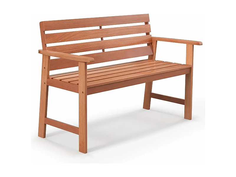Tuinbank van hardhout, houten bank,zitbank voor 2 personen, balkonbank van hardhout, parkeerbank voor terras, balkon, tuin, 120,5 x 64 x 84 cm