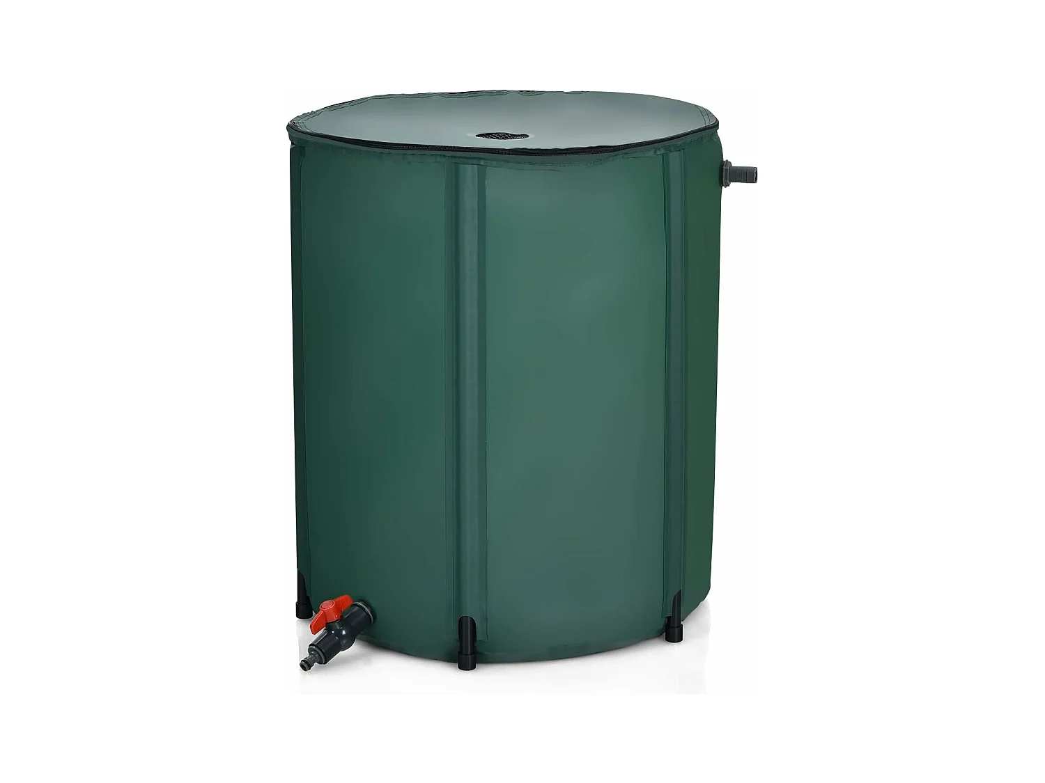 225 l regenton met overloopventiel, regenwaterton opvouwbaar, regenwatertank, pvc, regenvat, watervat, 60 x 60 x 80 cm