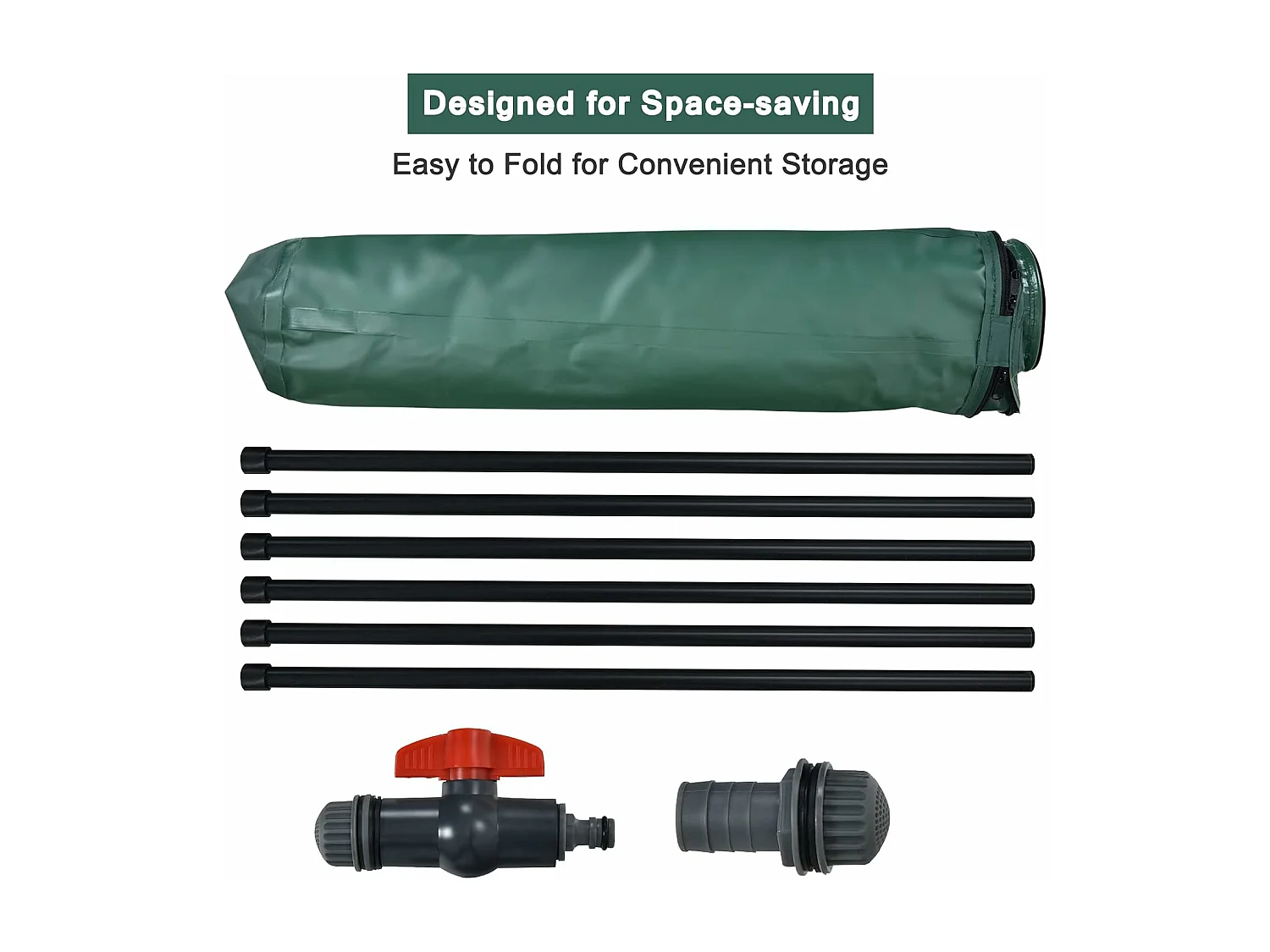 225 l regenton met overloopventiel, regenwaterton opvouwbaar, regenwatertank, pvc, regenvat, watervat, 60 x 60 x 80 cm