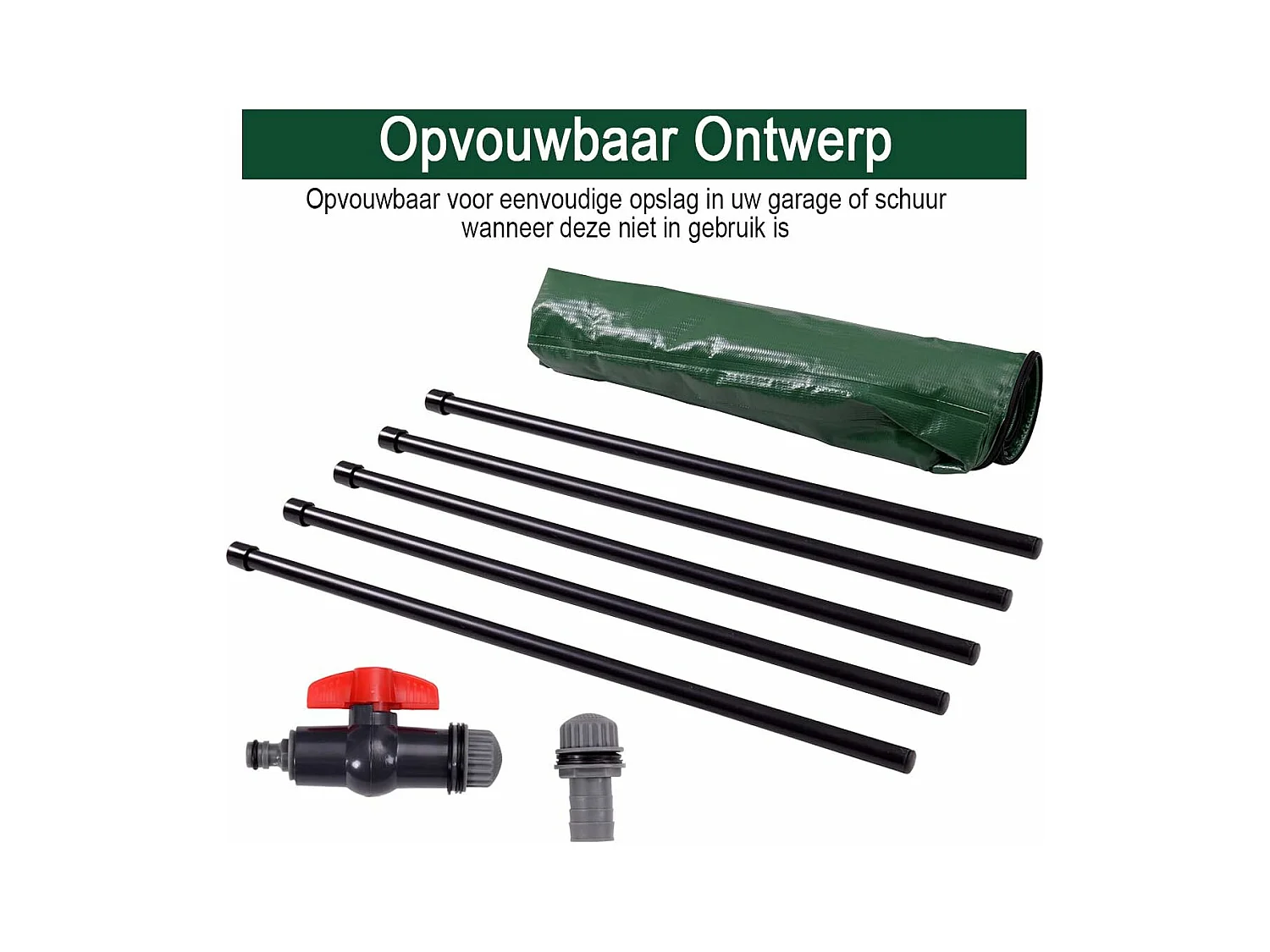 200 liter regenton met overloopventiel, opvouwbare regenwaterton, regenwatertank PVC, regenton waterreservoir, 60 x 60 x 70 cm