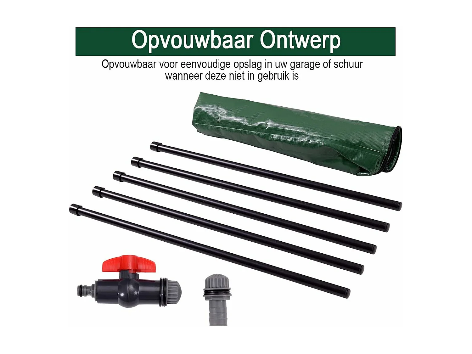 200 liter regenton met overloopventiel, opvouwbare regenwaterton, regenwatertank PVC, regenton waterreservoir, 60 x 60 x 70 cm