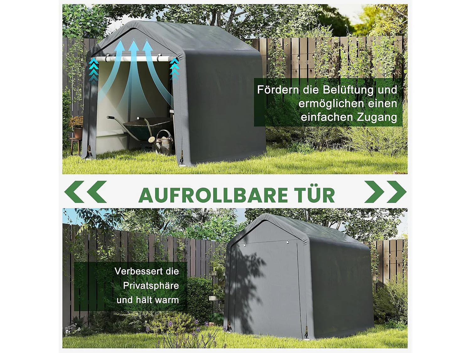 Gereedschapsschuur 195 x 240 x 214 cm, fietsgarage,  tentgarage, garagetent, tuinschuur, opslagtent, multifunctionele overkappingZB33178