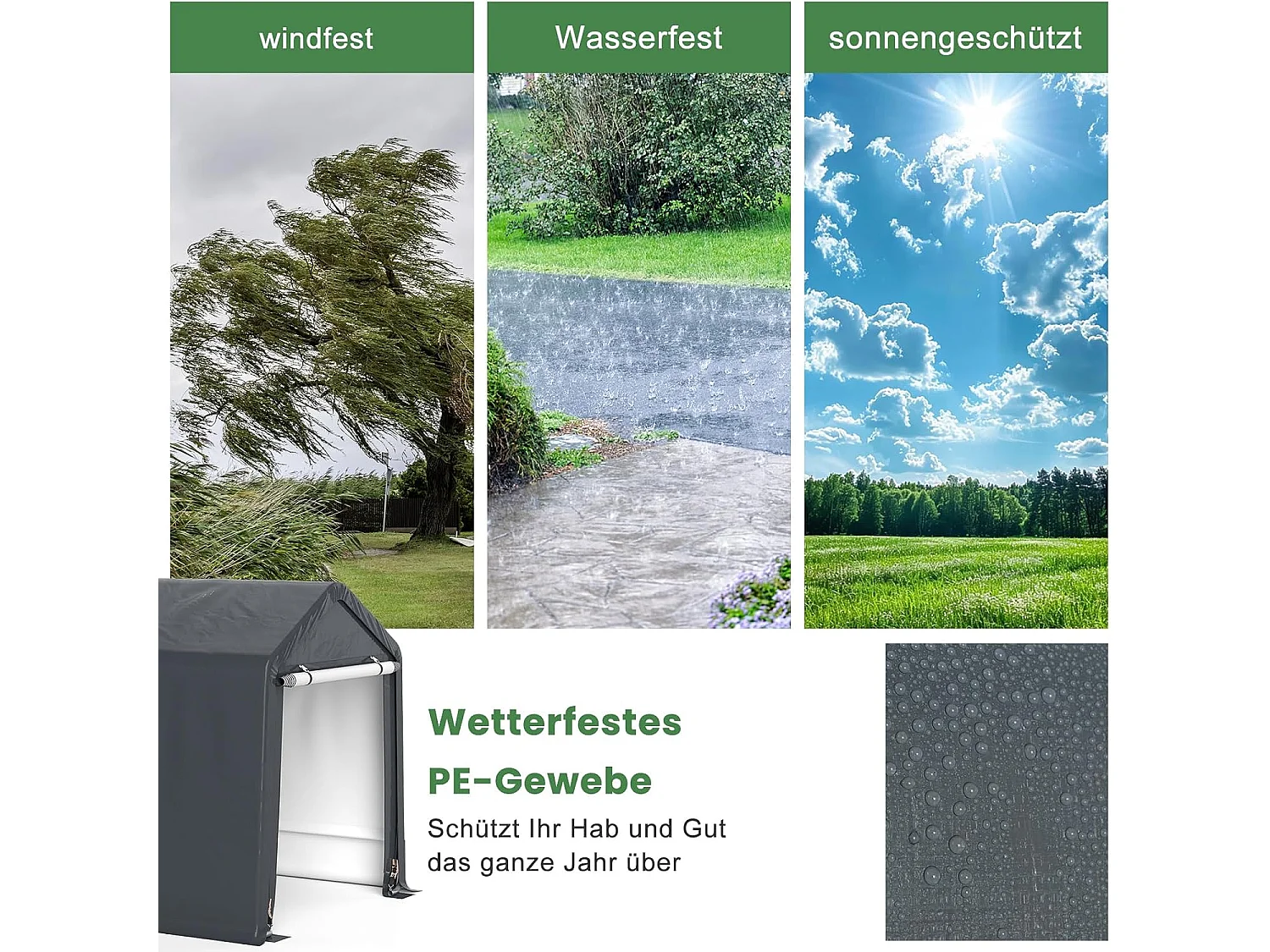 Gereedschapsschuur 195 x 240 x 214 cm, fietsgarage,  tentgarage, garagetent, tuinschuur, opslagtent, multifunctionele overkappingZB33178