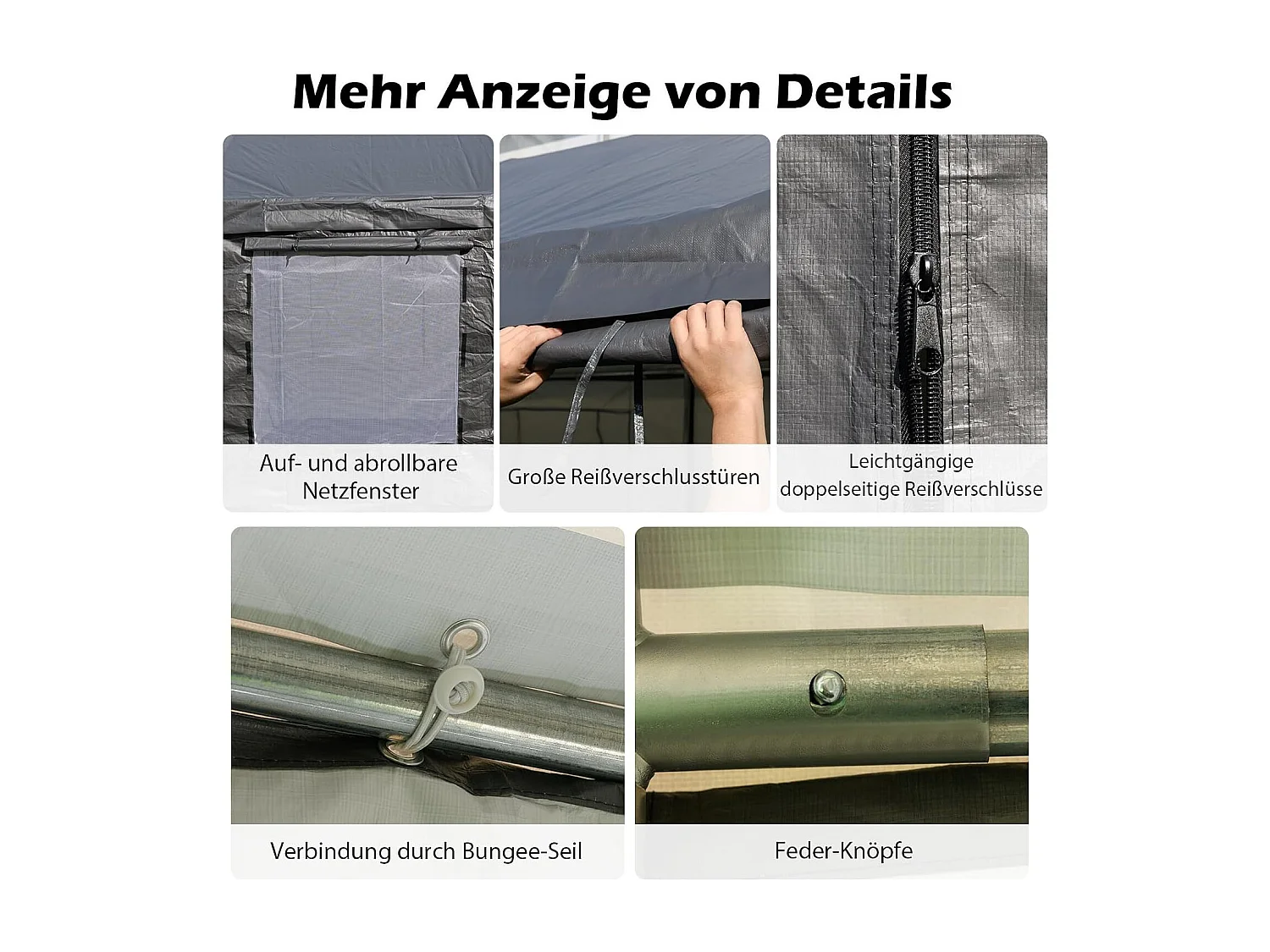 Carport Tentgarage, 595 x 300 cm, garagetent met 8 afneembare zijwanden, weidetent, opslagtent,garageoverkapping voor auto,ZB34249