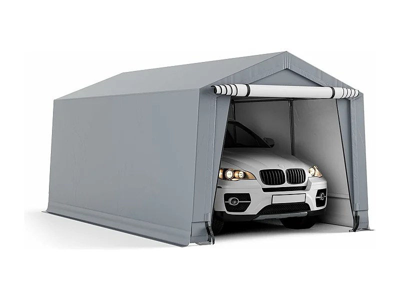 Garagetent carport, 490 x 290 x 245 cm, tentgarage met deuren, weidetent, opslagtent, garage, autoschuilplaats voor SUV, boot,vracht,ZB32807