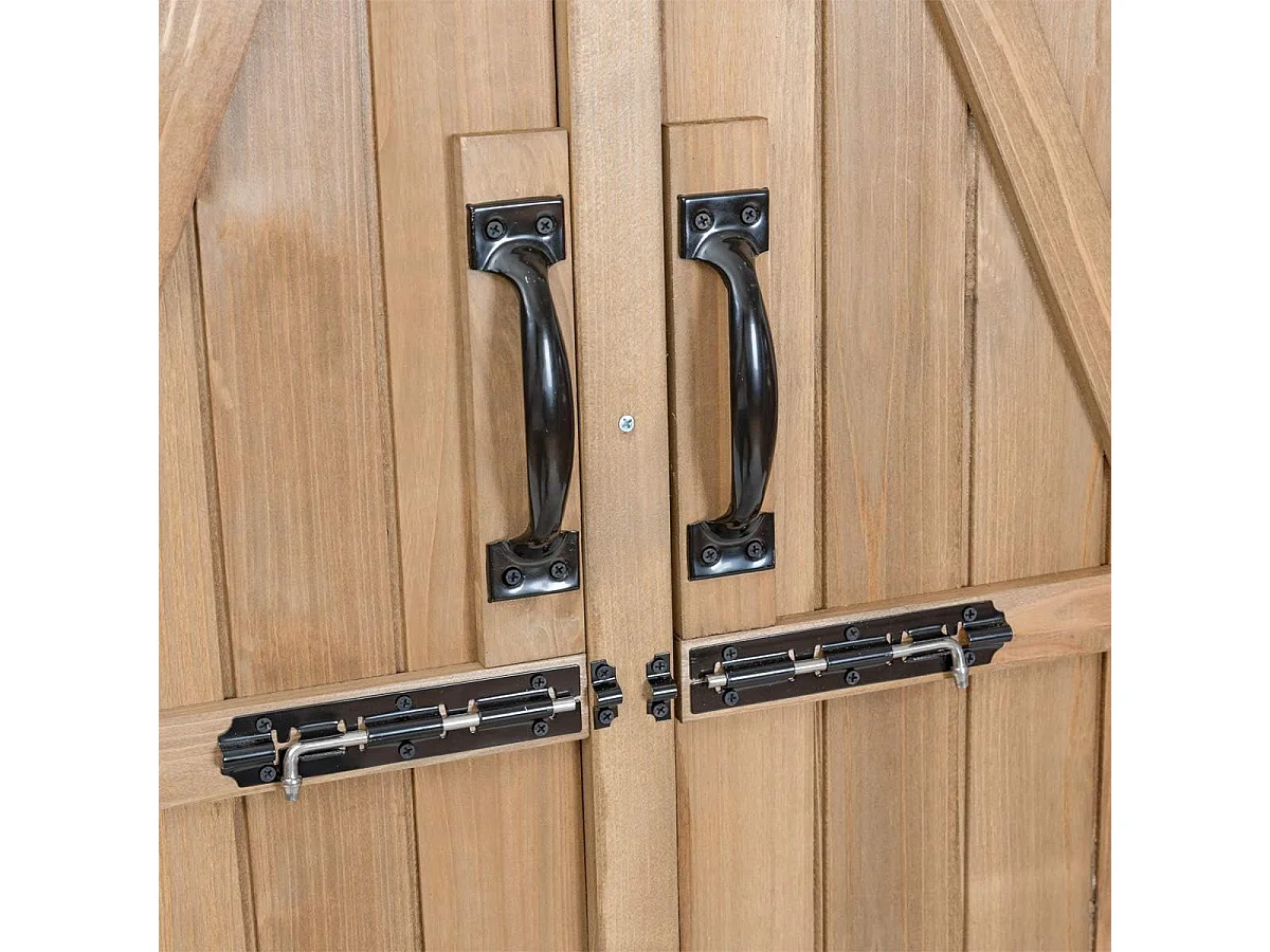 Tuinkast van hout, gereedschapsschuur, weerbestendig, gereedschapsschuur, tuinhuis, houten schuur met zadeldak, tuinkast, 140 x 50 x 162 cm