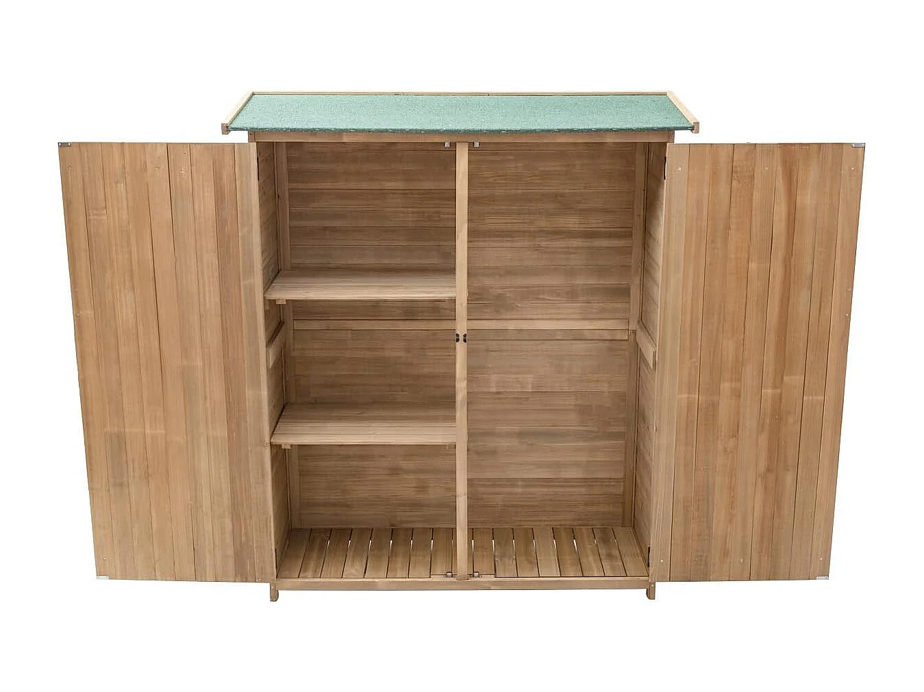 Tuinkast van hout, gereedschapsschuur, weerbestendig, gereedschapsschuur, tuinhuis, houten schuur met zadeldak, tuinkast, 140 x 50 x 162 cm