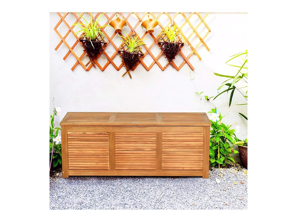 Tuinbox, acaciahout, opbergbox, kussenbox, tuinkist voor tuin, balkon, 120 x 45 x 45 cm