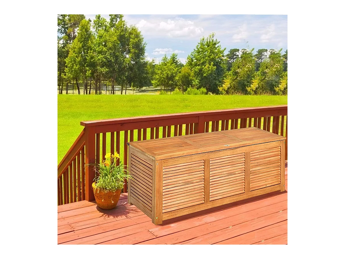 Tuinbox, acaciahout, opbergbox, kussenbox, tuinkist voor tuin, balkon, 120 x 45 x 45 cm