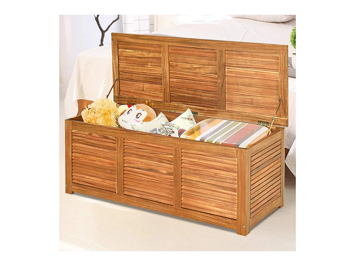 Tuinbox, acaciahout, opbergbox, kussenbox, tuinkist voor tuin, balkon, 120 x 45 x 45 cm